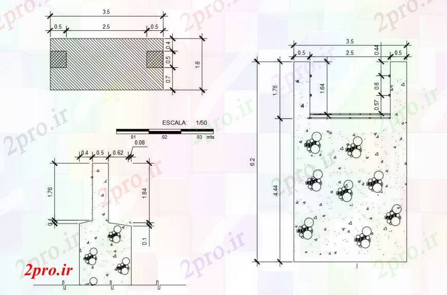 دانلود نقشه جزئیات ساخت و ساز   دو بعدی  طراحی بلوک مقطعی  اتوکد (کد98793)