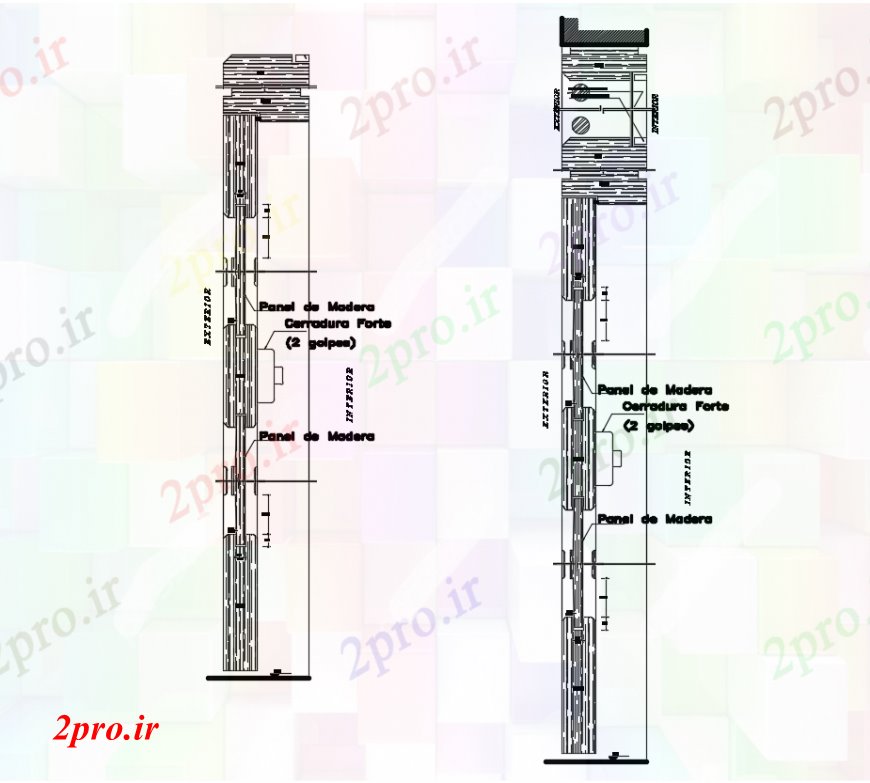 دانلود نقشه جزئیات طراحی در و پنجره  طراحی  دو بعدی  درب  اتوکد سازنده (کد98806)