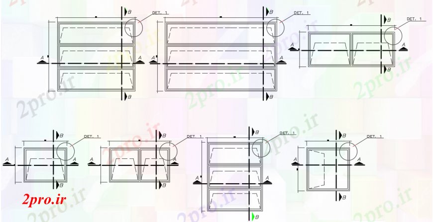 دانلود نقشه جزئیات طراحی در و پنجره  طراحی  دو بعدی  پنجره لبه  قاب اتوکد (کد98808)