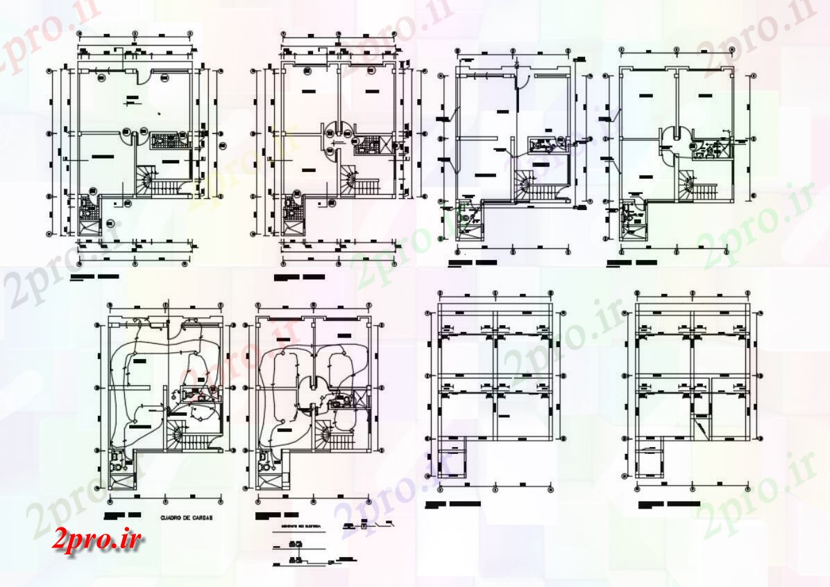 دانلود نقشه ساختمان اداری - تجاری - صنعتی دفتر طراحی داخلی  (کد98810)