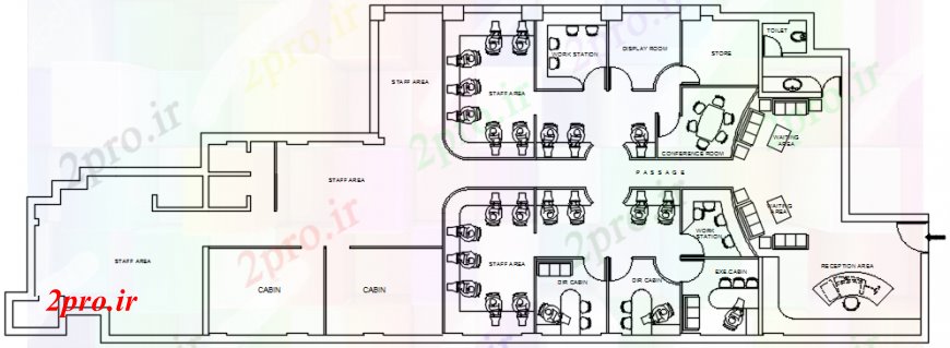 دانلود نقشه ساختمان اداری - تجاری - صنعتی توزیع طبقه تک طراحی جزئیات برای قدیمی  های اداری  (کد98839)