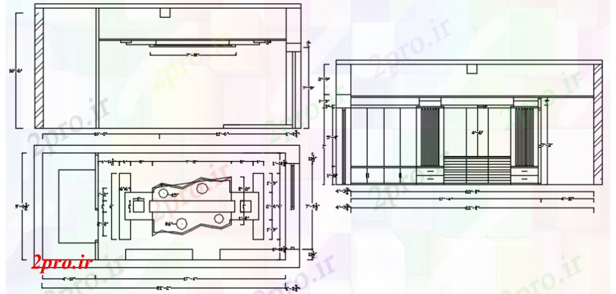 دانلود نقشه حمام مستر توالت عمومی نما اصلی، داخلی و سقف جزئیات 11 در 26 متر (کد98849)