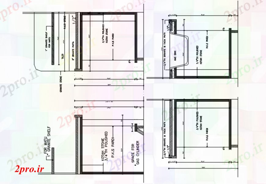 دانلود نقشه جزئیات طراحی ساخت آشپزخانه آشپزخانه کاخ همه طرفه بخش و لوله کشی سازنده جزئیات  (کد98858)