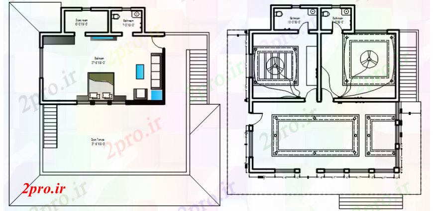 دانلود نقشه حمام مستر طراحی اتاق خواب خانه با مبلمان و طرحی های الکتریکی جزئیات (کد98865)
