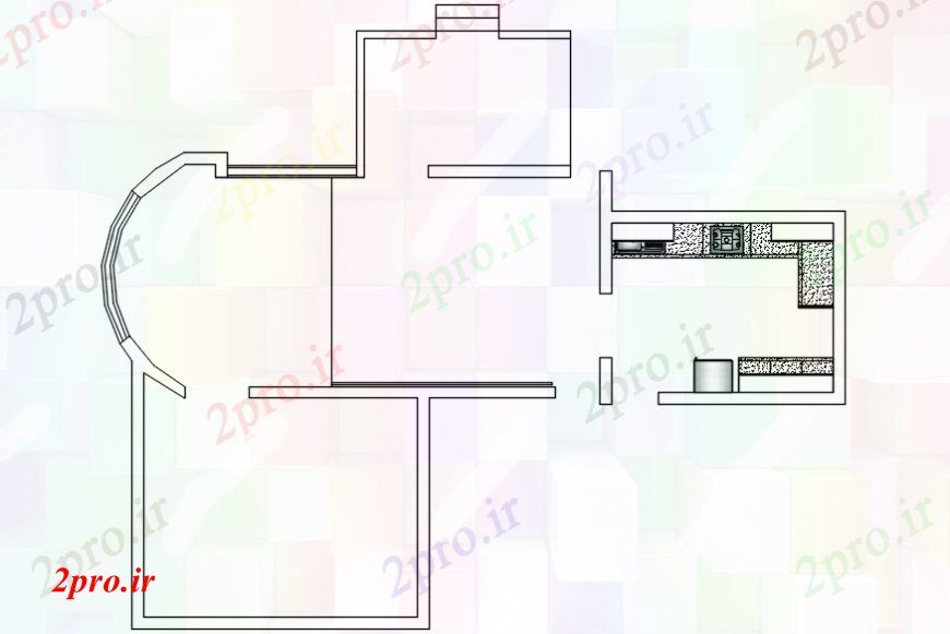 دانلود نقشه آشپزخانه خانه آشپزخانه ساده طراحی های (کد98874)