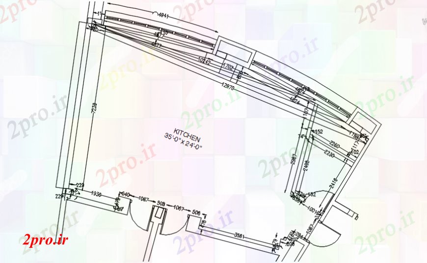 دانلود نقشه آشپزخانه دفتر طرحی آشپزخانه طرحی خودکار 17 در 21 متر (کد98895)