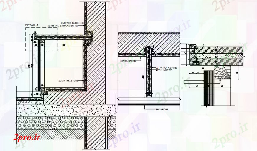 دانلود نقشه جزئیات طراحی ساخت آشپزخانه بخش دیوار آشپزخانه و سازنده  ساختار طراحی جزئیات  (کد98913)