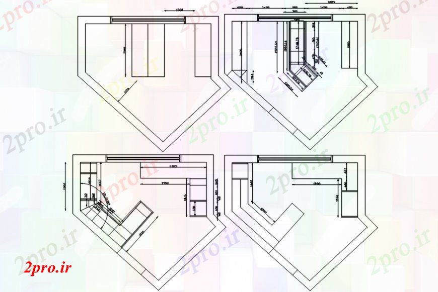 دانلود نقشه آشپزخانه بلوک  آشپزخانه (کد98950)