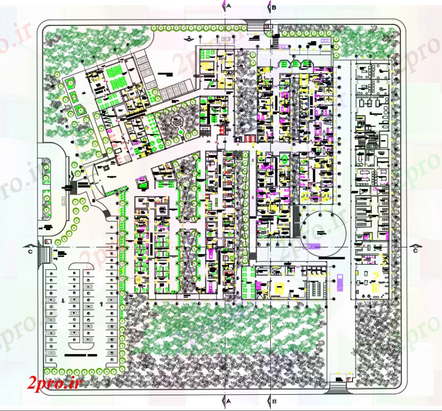 دانلود نقشه بیمارستان -  درمانگاه -  کلینیک طراحیاز طرحی بیمارستان  (کد98988)