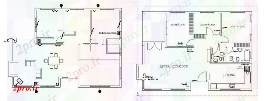 دانلود نقشه مسکونی  ، ویلایی ، آپارتمان   خانه طرحی  دو بعدی     (کد99022)