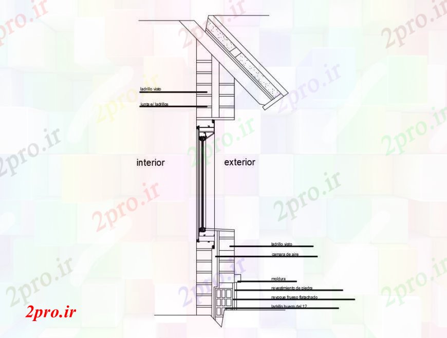 دانلود نقشه طراحی جزئیات ساختار طراحی بخشی از ساختار بام  دو بعدی    اتوکد (کد99042)