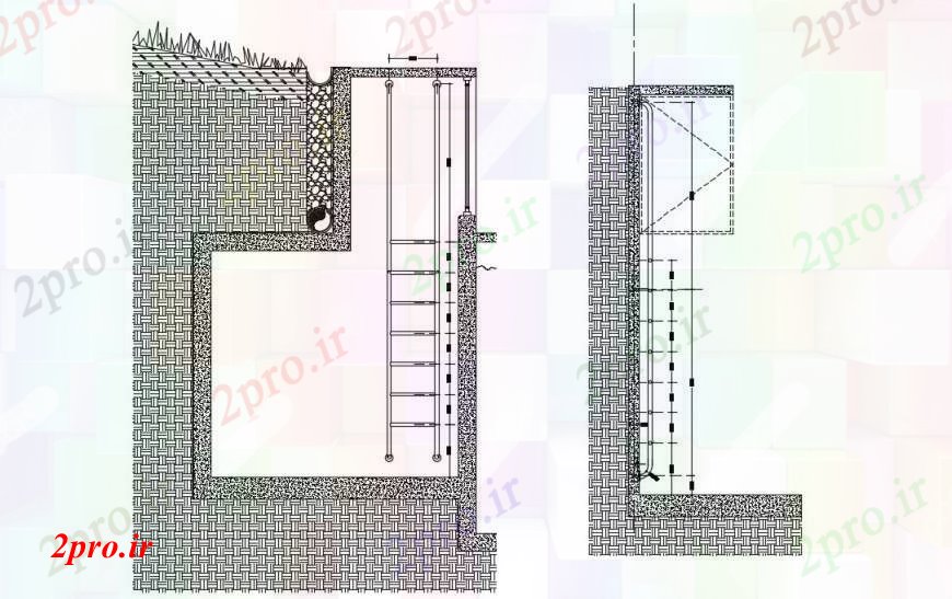 دانلود نقشه جزئیات پله و راه پله   نقشه های  دو بعدی  از نردبان   اتوکد (کد99092)