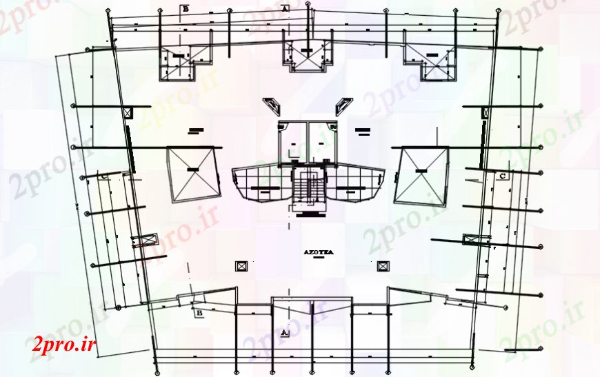 دانلود نقشه مسکونی  ، ویلایی ، آپارتمان  طرحی طبقه آپارتمان   و  ساختار طراحی جزئیات  (کد99095)