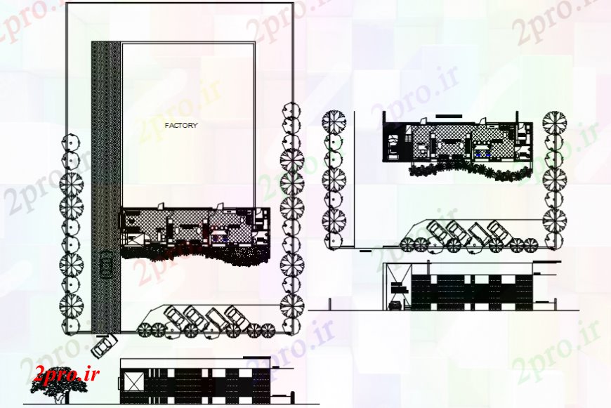 دانلود نقشه کارخانه صنعتی ، کارگاه Milap نما کارخانه، بخش و طرحی های 19 در 74 متر (کد99177)