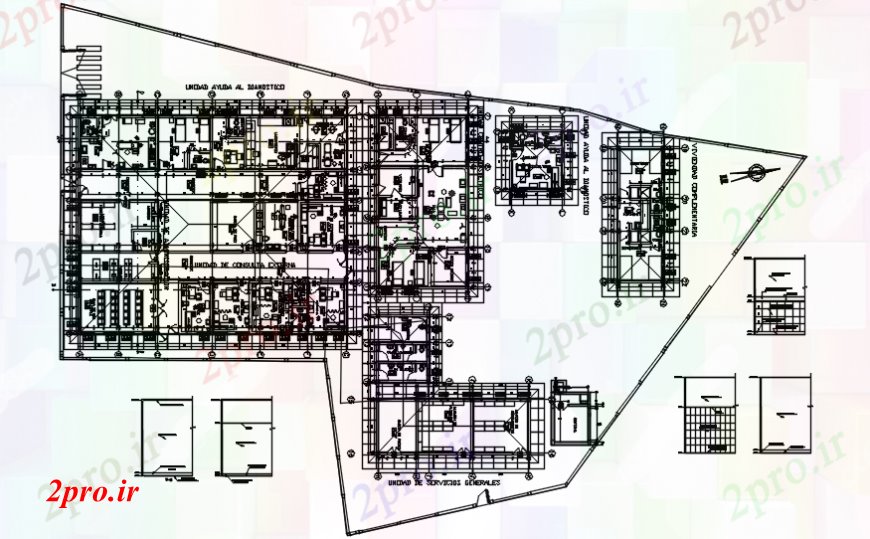 دانلود نقشه بیمارستان -  درمانگاه -  کلینیک کوتاه بیمارستان توزیع طراحی های (کد99182)