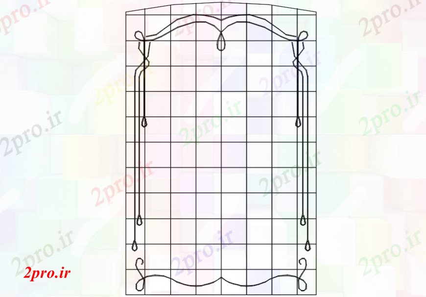 دانلود نقشه بلوک ، آرام ، نماد ساده آینه مقابل بلوک نما طراحی جزئیات (کد99184)