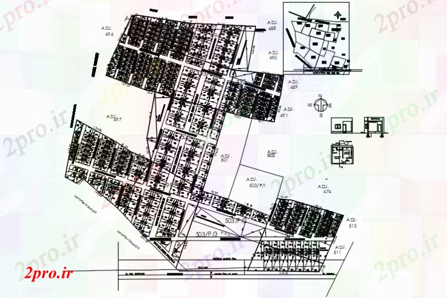دانلود نقشه جزئیات پروژه های معماری عمومی زیر توطئه طرحی و طرحی سایت  (کد99196)