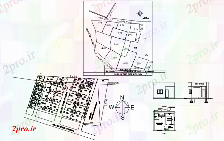 دانلود نقشه جزئیات پروژه های معماری عمومی خانه های سایت طرحی های متعدد و جزئیات توطئه برای منطقه شهری (کد99198)