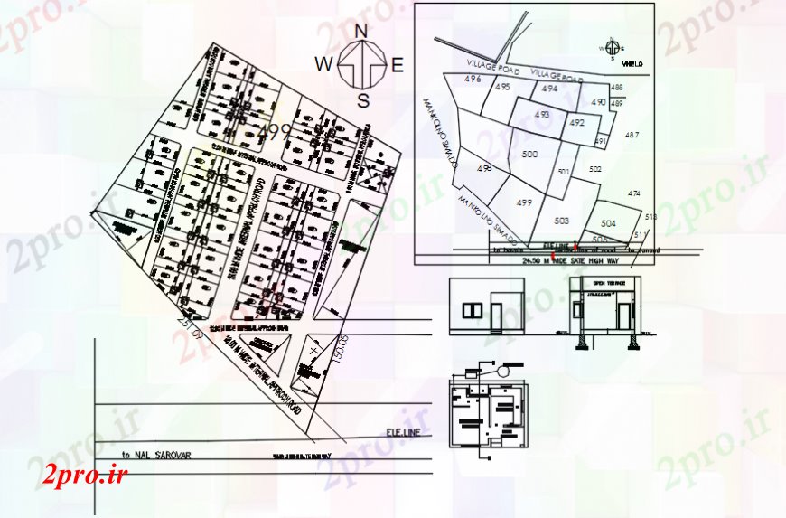 دانلود نقشه جزئیات پروژه های معماری عمومی خانه های سایت برنامه ریزی شهری و توطئه  (کد99201)