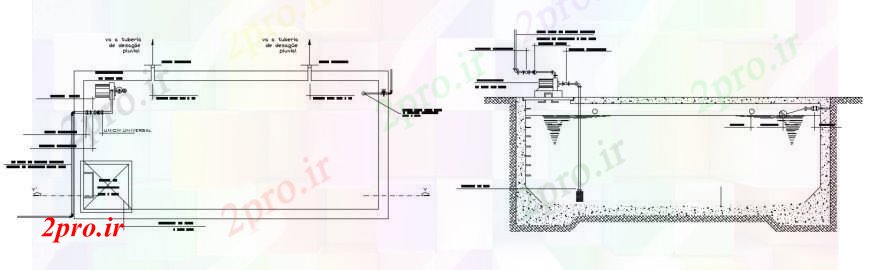 دانلود نقشه جزئیات لوله کشی  دو بعدی  طراحی جزئیات از آب واحدهای تانک ساخت و ساز (کد99286)