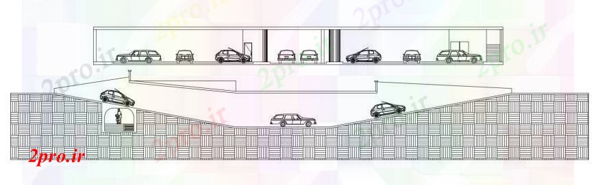 دانلود نقشه ساختمان اداری - تجاری - صنعتی طراحی جزئیات از زیر زمین پارکینگ اتوکد 30 در 30 متر (کد99301)