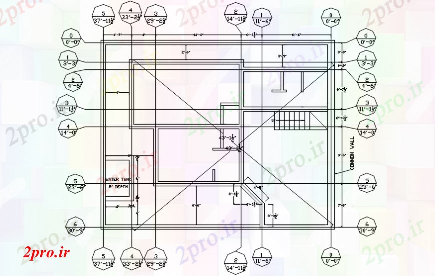دانلود نقشه طراحی جزئیات ساختار خانه زمین معمولی فریم ساختار طراحی جزئیات  (کد99319)