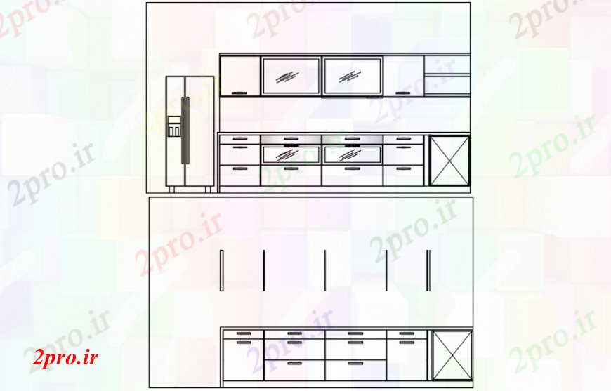 دانلود نقشه طراحی مبلمان آشپزخانه آشپزخانه مبلمان بخش و طرحی مبلمان خودکار  (کد99336)