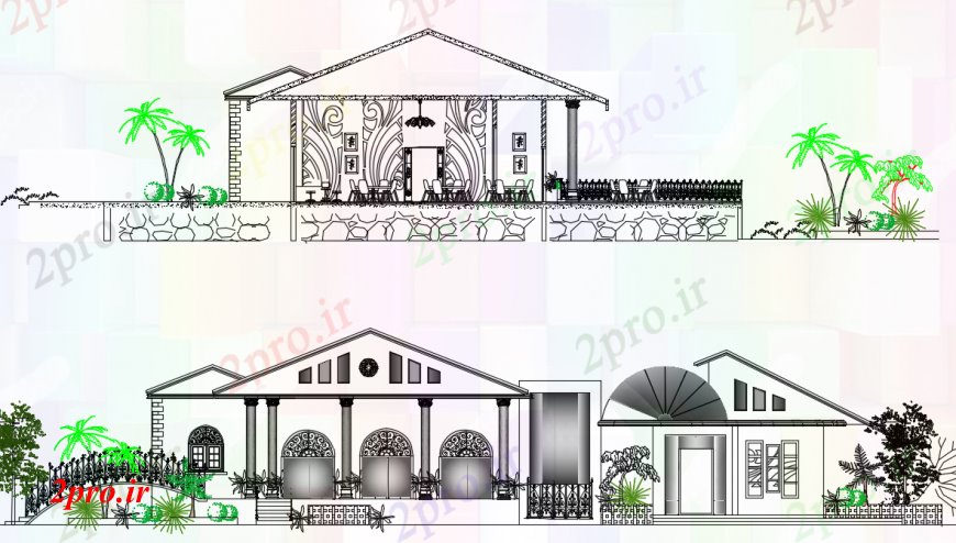 دانلود نقشه هتل - رستوران - اقامتگاه   رستوران نما   (کد99387)