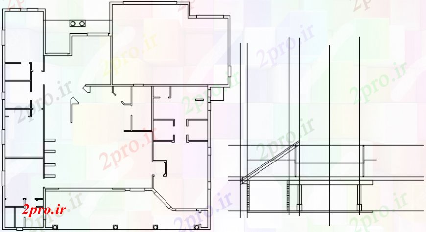 دانلود نقشه مسکونی  ، ویلایی ، آپارتمان  بخش و ساختار طرحی سازنده جزئیات از خانه (کد99397)