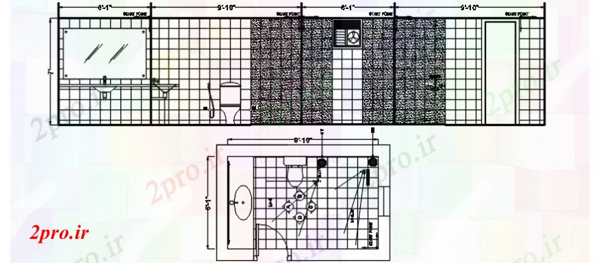 دانلود نقشه حمام مستر توالت از فروشگاه بخش، برنامه ریزی و نصب و راه اندازی طراحی جزئیات  (کد99410)