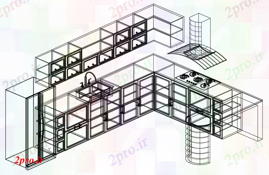 دانلود نقشه مسکونی  ، ویلایی ، آپارتمان  طراحی  دو بعدی  از طرحی آشپزخانه   خودرو (کد99451)