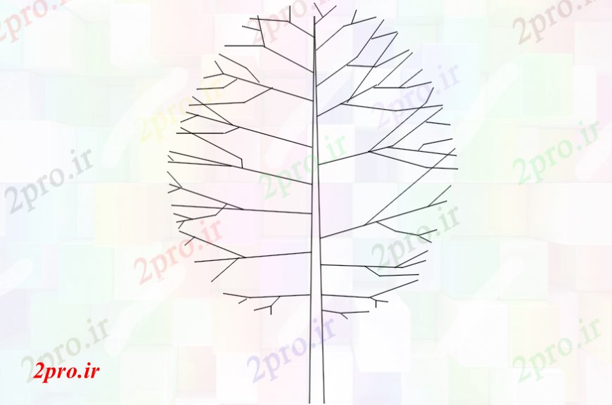 دانلود نقشه درختان و گیاهان بلوک درختان مقابل مقطعی (کد99517)