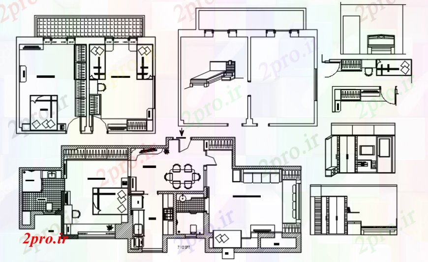 دانلود نقشه حمام مستر طراحی خانه های مسکونی با اتاق خواب طرحی های  (کد99534)