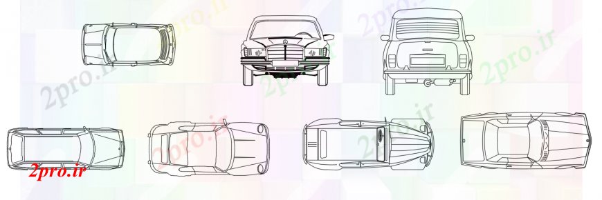 دانلود نقشه بلوک وسایل نقلیه جزئیات  طراحی های اتومبیل های لوکس (کد99564)