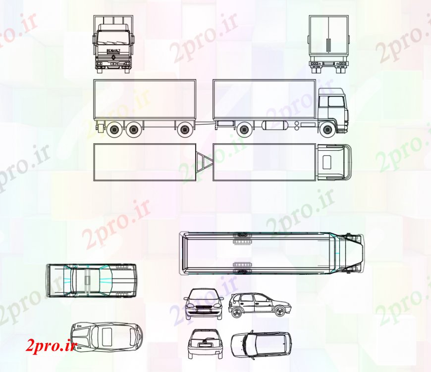 دانلود نقشه بلوک وسایل نقلیه  سایبان جزئیات از اتومبیل های لوکس و کامیون و کشتی ها و ون (کد99572)