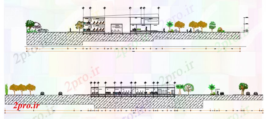 دانلود نقشه بیمارستان - درمانگاه - کلینیک د طراحی از بخش ب خودرو 94 در 105 متر (کد99634)