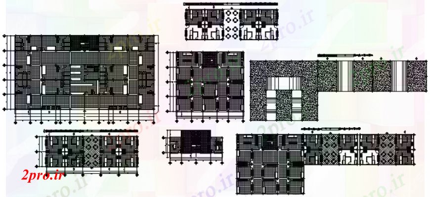 دانلود نقشه هایپر مارکت  - مرکز خرید - فروشگاه مرکز تجاری تمام نما و بخش طرفه  (کد99650)