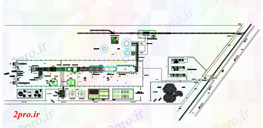 دانلود نقشه کارخانه صنعتی  ، کارگاه طراحی  دو بعدی  از دستگاه های تولید شیشه   خودرو (کد99669)