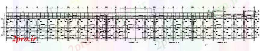 دانلود نقشه طراحی اتوکد پایه طرحی بنیاد جزئیات RCC ساختار 10 در 100 متر (کد99693)