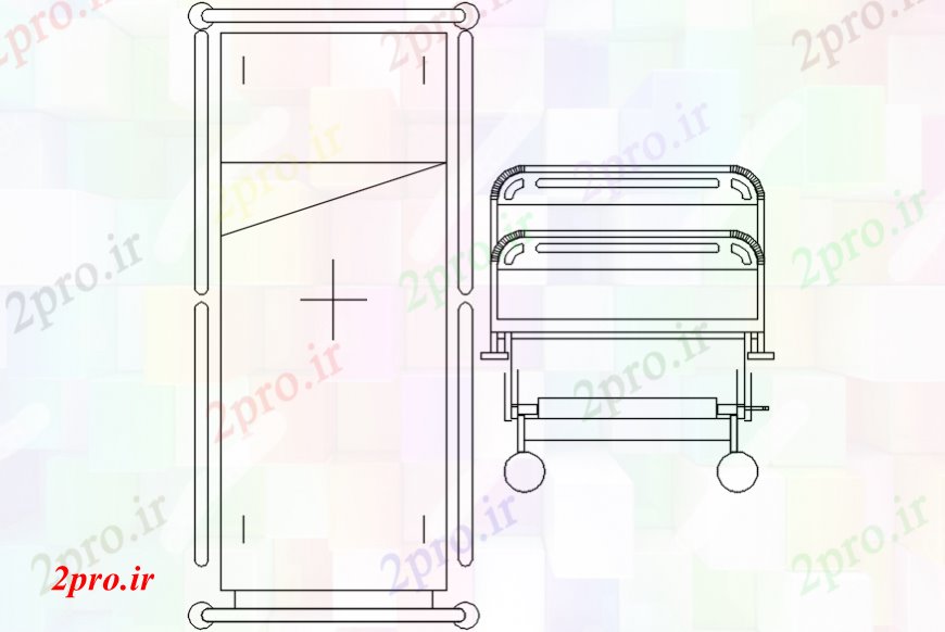 دانلود نقشه بیمارستان -  درمانگاه -  کلینیک بیمارستان دو بعدی  طراحی بد   (کد99710)