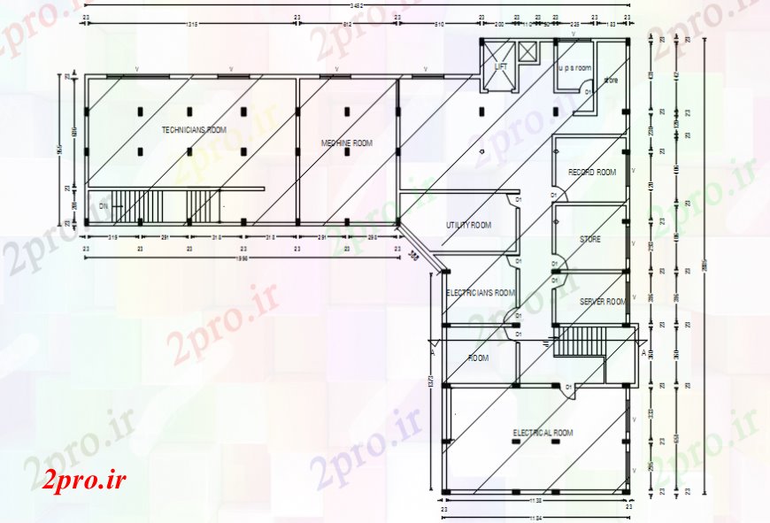 دانلود نقشه بیمارستان - درمانگاه - کلینیک موجود انبار کف طرحی 31 در 38 متر (کد99719)