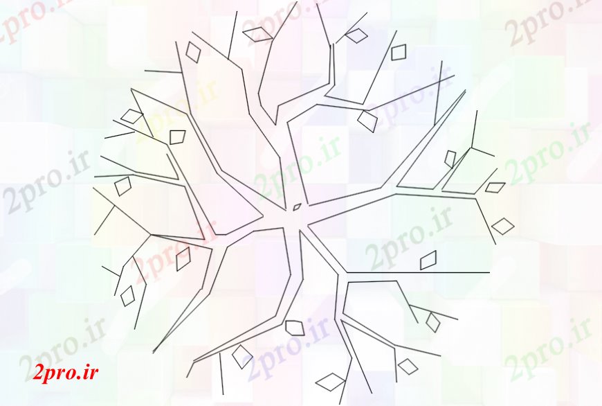 دانلود نقشه درختان و گیاهان درخت مدل دو بعدی s به سایه (کد99737)