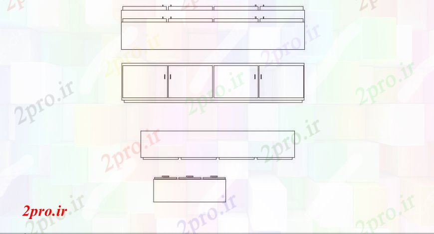 دانلود نقشه طراحی و مبلمان اتاقبلوک های کابینه بلند چوبی اتاق جزئیات (کد99773)