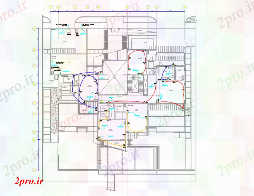 دانلود نقشه جزئیات ساخت و ساز د رسم از طبقه اول طراحی قدرت کم 2 خودکار های 10 در 10 متر (کد99819)