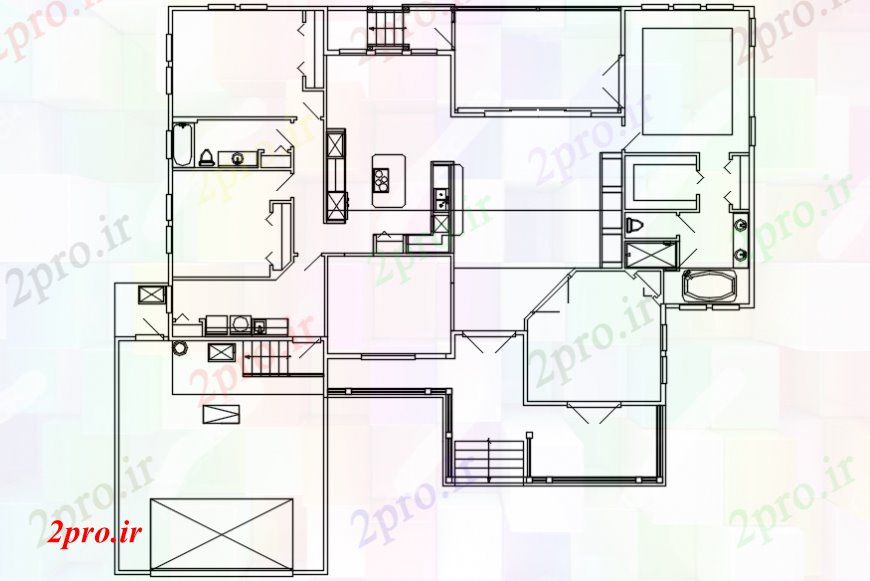 دانلود نقشه مسکونی ، ویلایی ، آپارتمان قدیمی جزئیات ساختار طرحی فریم کف خانه 20 در 20 متر (کد99903)