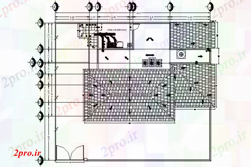 دانلود نقشه طراحی جزئیات ساختار سقف بالا جزئیات پروژه ساخت و ساز (کد99914)
