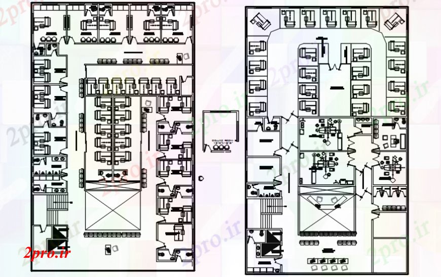 دانلود نقشه ساختمان اداری - تجاری - صنعتی محیط مدیریت ساختمان اداری توزیع کف طراحی جزئیات 19 در 29 متر (کد99928)