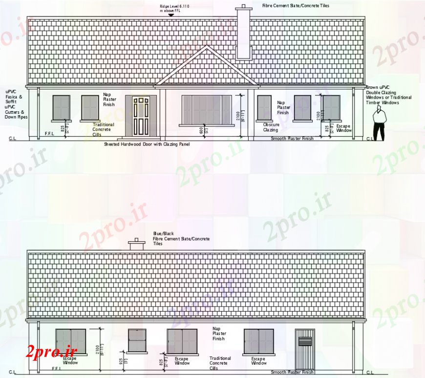 دانلود نقشه مسکونی  ، ویلایی ، آپارتمان  د  رسم نما مقابل خانه   خودرو (کد99946)