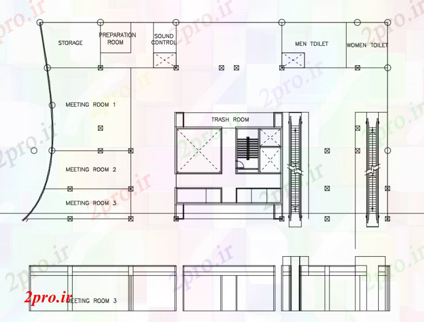 دانلود نقشه مسکونی  ، ویلایی ، آپارتمان   د رسم مربوط به سالن های طرحی برج   خودرو (کد99969)
