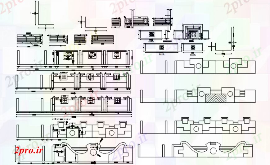 دانلود نقشه مسکونی  ، ویلایی ، آپارتمان   دیوار مرکب   (کد99988)